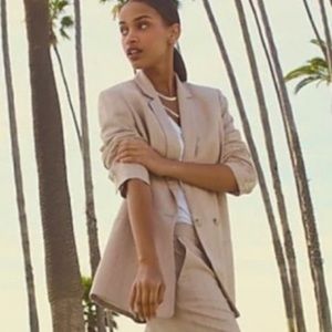 NEW  Pinstripe Double-breasted Long Sleeve Boyfriend Large